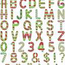 Faccito 176 Pcs Christmas Bulletin Board Letters Stripes and Dots Candy Letters 4.3 Inch Cardboard Alphabet Number Symbol Cutouts for Home Classroom Xmas Holiday Birthday Party School Decorations (Red, Green)