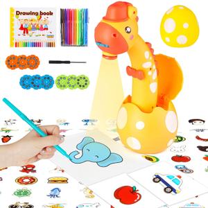 KETIEE Drawing Projector for Kids, Tracing and Drawing Projector Toy with Light, Children Smart Projector Sketcher, Kids Art Projector with 72 Stencils for Boy Girl 3-8 Years Old (Yellow) (Small)