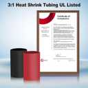 XHF 10PCS 1/0 AWG-5/16 Heavy Duty Battery Lugs with 3:1 Heat Shrink Tubing, Ring Terminals Battery Cable Ends Copper Eyelets Electrical Battery Connectors