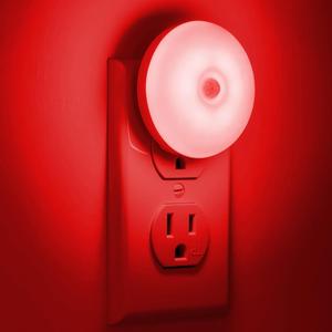 myCozyLite Red Motion Sensor Night Light, Red Light for Sleep, Night Lights Plug into Wall, Automatic ON Off, 2 Pack Motion Night Light for Bedroom, Bathroom, Kitchen, Hallways (M1803)