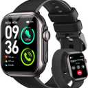 RUXINGX Smart Watch for Women Men: Smartwatch with SpO2 Sleep Track & Heart Rate Monitor, Bluetooth Calling for iPhone Android, 30-Day Long Battery, 120+ Fitness Modes, IP68 Waterproof, Reloj (Pitch Black)