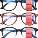 SIGVAN Progressive Multifocus Reading Glasses Blue Light Blocking Women Men Computer Eyeglasses Spring Hinge Readers (3 Mix, 1.75)