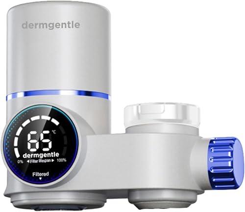 DERMGENTLE, Skincare Water Filter PRO, Bathroom Sink Filter Water Faucet for Skin Care, Clinically Tested Starter Kit, Filter w/10 Faucets Adaptors, Sink Water Filter for Skin Protection (White)