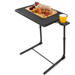 LORYERGO TV Tray - TV Table, Folding Table Trays, w/6 Height & 3 Tilt Angle, TV Tray Table w/Cup Holder, Dinner Tray for Eating on Couch, Laptop, Bed & Couch