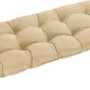 downluxe Outdoor Bench Cushion for Patio Furniture, Waterproof Tufted Overstuffed Porch Swing Cushions, Thick Outdoor Loveseat Cushions, 44" X 19" X 5", Khaki, Set of 1 (44x19x5 Inch)