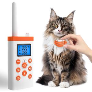 2-in-1 Cat Shock Collar, Shock Collar for Cats with Beep Vibration Shock & Auto Stop Meowing 4 Modes, 2300ft Cat Training Collar with Remote Effective for Bad Behavior IP67 Waterproof