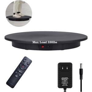 JAYEGT Motorized Rotating Display Stand, 360 Degree Electric Rotating Potography Turntable for Products DisplayLive Show Remote Control +5 Colors Backgrounds (Black/23.6Inch/330Lbs Load/Wired)