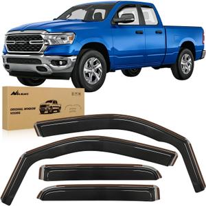 Nilight in Channel Rain Guards for Dodge RAM 1500 2019 2020 2021 2022 2023 2024 Quad Cab Original Window Deflectors, Vent Window Visors-4PCS