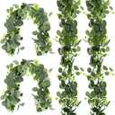 4 PCS Eucalyptus Garland for Table, 5.9ft Artificial Greenery Garland Faux Eucalyptus Leaves Greenery Vines for Wedding Arch Spring Table Runner Festival Centerpieces Backdrop Decorations