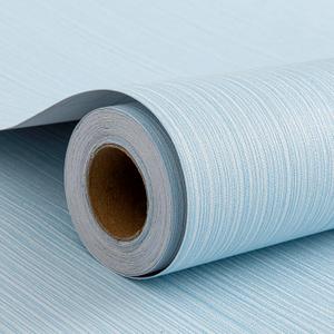 FUKU MON Grasscloth Fabric Wallpaper 24" X 394" Light Blue Textured Thick Linen Classic Neutral Grassweave Contact Paper for Walls Cabinets Bedroom Counter Top Liners Fireplace