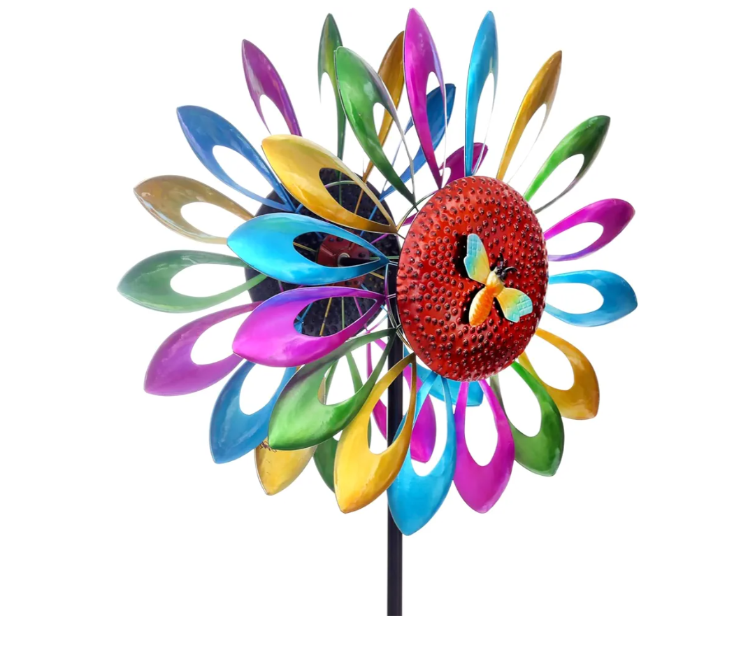Large Sunflower Windmill Sunflower Ladybug Wind Spinner - Outdoor Metal Wind Spinner for Garden, Lawn, Patio Decor - Sunflower Design - 76 Inch Height Colorful Decoration for Outdoor Spaces Large Sunflower Windmill Sunflower Ladybug Wind Spinner - Outdoor Metal Wind Spinner for Garden, Lawn, Patio Decor - Sunflower Design - 76 Inch Height Colorful Decoration for Outdoor Spaces