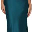 Womens Elegant Satin V Neck Backless Sleeveless Maxi Dress Silk Tie Low Back Formal Cocktail Dresses Wedding Guest (Blue, M)