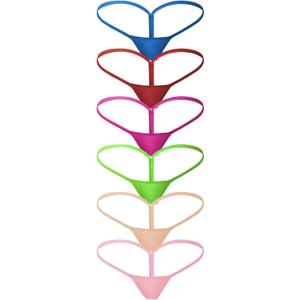 sosusu Cotton Underwear G-string Thong for Women Micro Sexy Ladies Panties Comfortable Stretch Low Rise 6 Pack (Small)