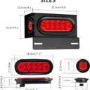 2PCS Steel Trailer Light Boxes Housing Kit with 6-Inch Oval LED Tail Lights (10LED) and 2-Inch Round LED Side Marker Lights (9LED), Grommets & Wire Connectors Included (Red)