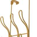 Twisted Design Over The Door Hook Rack, Over The Door Towel Rack, Door Hanger, Door Coat Hanger, Over The Door Coat Rack, for Bathroom, Bedroom or Laundry Room (Gold with 6 Hooks)