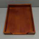 KOLWOVEN Wood Letter Tray -Load Documents Tray for Office Desktop Organizer - Desk Magazine, File, Folder, Paper Holder - Paper Document File Tray Front Drak Brown