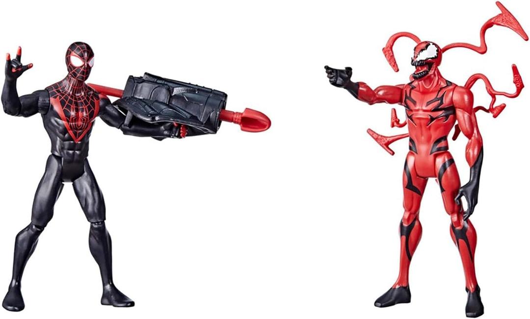 Marvel Spider-Man Miles Morales Vs Carnage Battle Packs, 6-Inch-Scale and Figure 2-Pack, Toys for Kids Ages 4 and Up