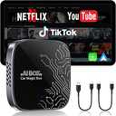 4in1 Wireless CarPlay Adapter for Streaming Netflix/YouTube/TikTok/TF Card, 2026 Magic Video AI Box & Android Auto Dongle [Dual Band WiFi, Autolink Pro] Plug & Play, Fits for OEM Wired Car Play Car