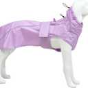 Adjustable Waterproof Dog Raincoat for Dogs,Lightweight Pet Rain Jacket Puppy Clothes with Reflective Strip for Small Medium Large Dogs (Light Purple, XX-Large)
