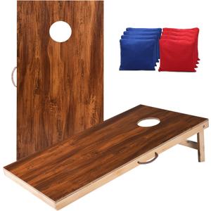Sportdo 4x2 ft Solid Wood Cornhole Set with 8 Bean Bags, Regulation Size Cornhole Board Set for Adults, Cornhole Game Set for Tailgate Backyard Toss Games Indoor&Outdoor Activities