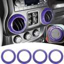 4PCS Center Console Dash Air Conditioner Vent Cover Trim Interior Accessories Compatible with Jeep Wrangler JK JKU 2011-2018 (Purple)