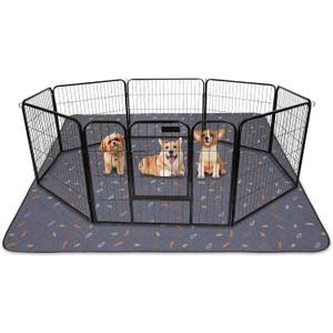 Sunheir Washable Pee Pads for Dogs 72"x72", Extra Large Reusable Puppy Pads Pet Training Pads for Dog Playpen, Waterproof Pee Pads for Puppy Playpen, Whelping Pad, Dog Playpen Indoor - Deep Grey (72x72 Inch (Pack of 1))