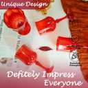 Plastic Wine Glasses, Plastic Goblets Vintage Style Cordial Drinking Glasses for Wedding Reception, Grand Event Party Supplies, Valentine's Day (12, Red)