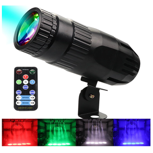 Latta Alvor Pinspot Spot Light with Remote Mini 15W RGBW LED Spotlight Spotlight Lights Stage Lighting for Mirror Ball Club DJ Disco Party Show Bar Club Wedding Adjustable Focal Length Black