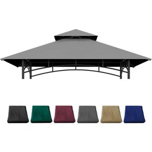 Grill Gazebo Replacement Cover 5x8 Ft Canopy Top Compatible with Grill Gazebo Frame Model L-GG001PST-F,L-GG001PST-H,L-GG001PST-F2 (Gray)