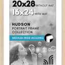 Americanflat 20x28 Picture Frame with Polished Plexiglass - Use as 16x24 Frame with Mat or Display 20x28 Photo Without Mat - Hudson Collection - Wide Picture Frames for Wall Display - Natural Oak