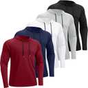 HovSiyla 5 Pack Men's UPF Fishing Shirts Long Sleeve Sun Protection Hoodie (XXL)