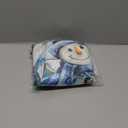 Round Christmas Tablecloth 70 inches - Snowman Christmas Decorations for Home - Water Resistant Winter Table Cloth - Xmas Truck Holiday Decor for Party (Blue)