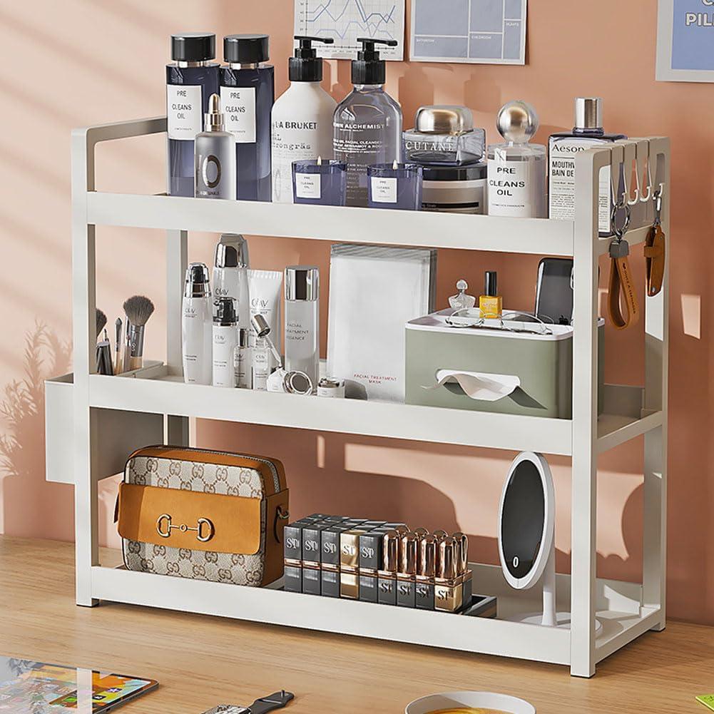 Bathroom Counter Organizer, 3-Tier Bathroom Shelf for Bathroom Kitchen Bedroom,Ideal for Organizing Cosmetics, Perfumes, Soaps, Lotions, and More (20Inches White), 19.7" x 6.7" x 18.1"