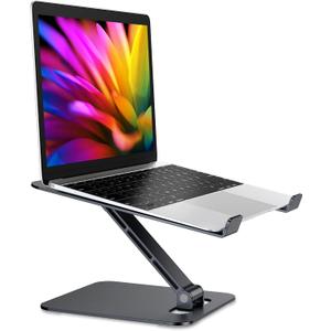 Foldable Laptop Stand, Height Adjustable Ergonomic Computer Stand for Desk, Aluminum Portable Laptop Lecterns Riser Notebook Mount Compatible with MacBook Pro Air, HP, Dell 10-16"(Black)