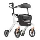 Drive Medical AeroWalk Ultra-Lite Rollator with Seat, Lightweight Adult Walkers with 4 Wheels, Folding Rolling Walker for Women, Men and Seniors, 15.2 Pounds, 23 Inch Seat Height, White