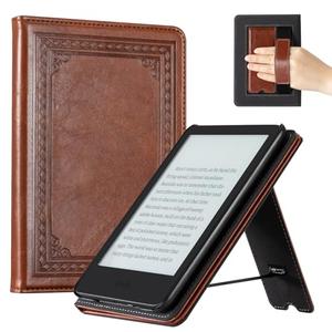 CoBak Case for 6" E-Reader - PU Leather Smart Cover with Auto Sleep/Wake & Hand Strap, not Compatible with Kobo Clara,Vintage Brown
