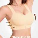 Derisaly Womens Seamless Bra Wireless Pullover Push Up Bras Front Closure Supportive Vest Bralette Full Coverage Tshirt Bra (Skin, S) (S)