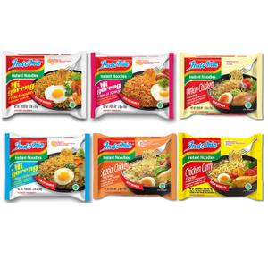 Indomie Variety Pack - 6 Flavors in 1 Case (30 Bags) BBD: 03-11-27