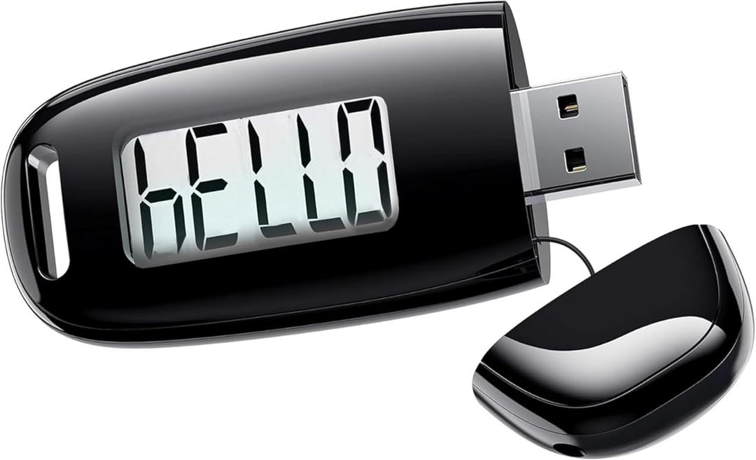 Aeon Rechargeable 3D Pedometer with Step Counter  Silent Motion Sensor, Large LCD Backlight Display, USB Charging, Belt Clip & Lanyard - Accurate Fitness Tracker Aeon Rechargeable 3D Pedometer with Step Counter  Silent Motion Sensor, Large LCD Backlight Display, USB Charging, Belt Clip & Lanyard - Accurate Fitness Tracker