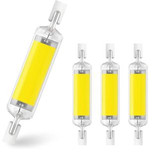 78mm 10W R7S LED COB Light Bulb 100W Equivalent T3 J78 J-Type Linear Bulb 120V R7S Base Dimmable 78mm Double Ended Flood Light Bulbs 360Beam Angle Landscape Lights 6000K (Cool White, 4 Pack)