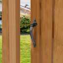 WellMade Thumb Gate Latch Heavy Duty,Self Locking Door Latches and 9" Handle Kit,Steel Gate Lock Hardware for Wooden/Vinyl Fence Swing Outdoor Gate,Black with Screw