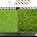 SAPLIZE Foldable Heavy-Duty Golf Hitting Mat with 10mm EVA Backing for Indoor/Outdoor Swing & Chipping, Golf Accessories & Gift for Men & Women, 25" X 17"