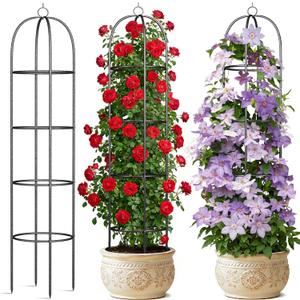 Metal Trellis for Climbing Plants Outdoor, 2026 Upgrade 100% Metal with Powder Coating, Rose, Flowers, Grape, Pea, Cucumber Tomato Cage - 6.3 FT Freestanding Plant Support