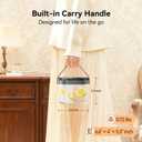 DIGIX Rechargeable Portable Humidifier-Smart Display,Night Light,Easy Clean,1.4L Small Humidifiers for Bedroom Baby, Personal Mini Humidifier for Travel Home Plants,3 Mist Modes, Auto Shut-Off (Black)