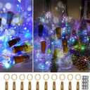 Bottle Lights with Cork, 10 Pack with 12 Replacement Batteries Mini Fairy String Lights Battery Operated, Party Decoration for Wedding Christmas Halloween Bar Mason Jar - Colored