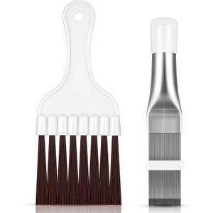 Boao Air Conditioner Condenser Fin Comb, Fin Cleaning Brush Air Conditioner Coil Cleaner Refrigerator Coil Cleaning Whisk Brush Evaporator Radiator Repair Tool(2 Pieces)