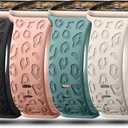 4Pack Leopard Engraved Bands Compatible with Apple Watch Band for women 40mm 41mm 42mm 38mm 44mm 45mm 46mm 49mm, Soft Silicone Cheetah Sport Strap for iWatch Series 10 9 8 7 6 5 4 3 2 1 Ultra/2 SE (Black,StarLight,Sand Pink,Cactus)