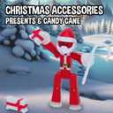 Zing StikBot Christmas Crew Pack 7 Festive Themed Poseable Action Figures with Holiday Accessories, Stop Motion Animation Toy for Kids