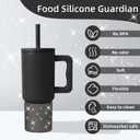 Silicone Boot Compatible with Sinple Midern 24/30/40 oz Tumbler with Handle/Trek Pivot, Protective Anti-Scratch Bottle Bottom Sleeve Cover Compatible with Sinple Midern Tumbler (Bling Black)