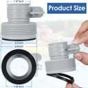 2 pcs Type B Hose Adapter 1.25-1.5 inch Hose Conversion Adapter Plastic Pool Hose Adapter for Filter Pumps and Saltwater System Replacement Parts for Above Ground Swimming Pools